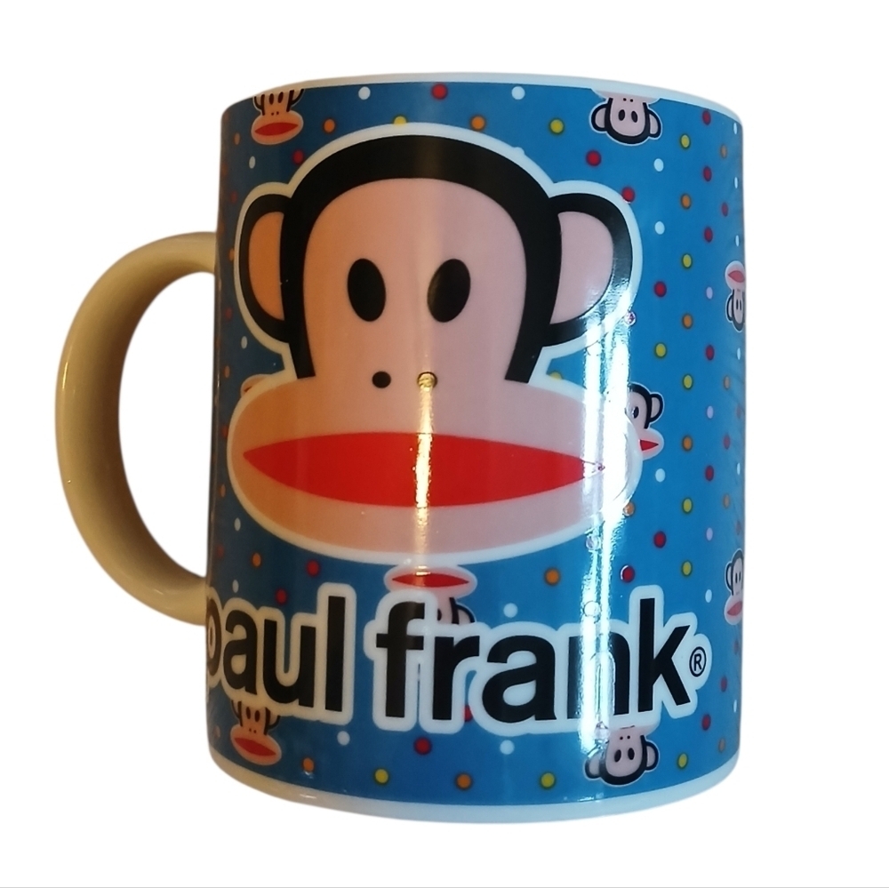 Paul Frank Mug Mid-Century Inspired Julius Monkey Ceramic Coffee Cup NEW Blue - Picture 4 of 7